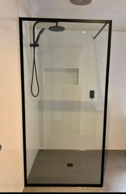 Rita Frame Walk In Shower Fixed Panel | Convex -HERA Bathware Sales rita frame walk in shower fixed panel convexchrome900mmshower screenconvex 801595