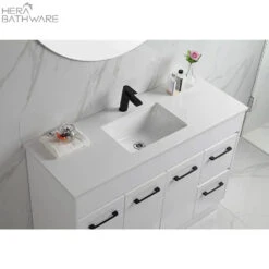 Rocky Gloss White Free Standing Vanity - 600mm -HERA Bathware Sales rocky gloss white free standing vanity 600mmvanitiesaulic 893867