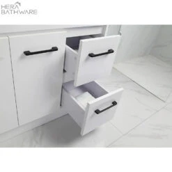 Rocky Gloss White Free Standing Vanity - 750mm Drawers On LEFT -HERA Bathware Sales rocky gloss white free standing vanity 750mm drawers on leftvanitiesaulic 592671