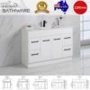 Rocky Gloss White Free Standing Vanity - 750mm Drawers On RIGHT -HERA Bathware Sales rocky gloss white free standing vanity 750mm drawers on rightvanitiesaulic 578906