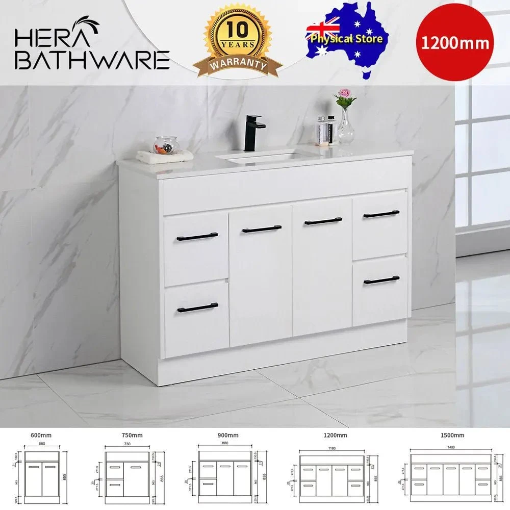 Rocky Gloss White Free Standing Vanity - 900mm Drawers on RIGHT Rocky Gloss White Free Standing Vanity - 900mm Drawers On RIGHT -HERA Bathware Sales rocky gloss white free standing vanity 900mm drawers on rightvanitiesaulic 369428