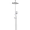 Round Combination Shower Rail, 200mm Rose, Three-Function Hand Shower