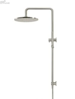Round Combination Shower Rail, 300mm Rose, Single Function Hand Shower -HERA Bathware Sales round combination shower rail 300mm rose single function hand showerbrushed nickeltapwaremeir 626875