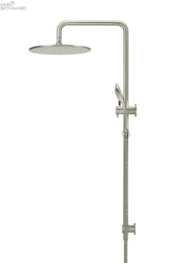 Round Combination Shower Rail 300mm Rose, Three Function Hand Shower -HERA Bathware Sales round combination shower rail 300mm rose three function hand showerbrushed nickeltapwaremeir 400048