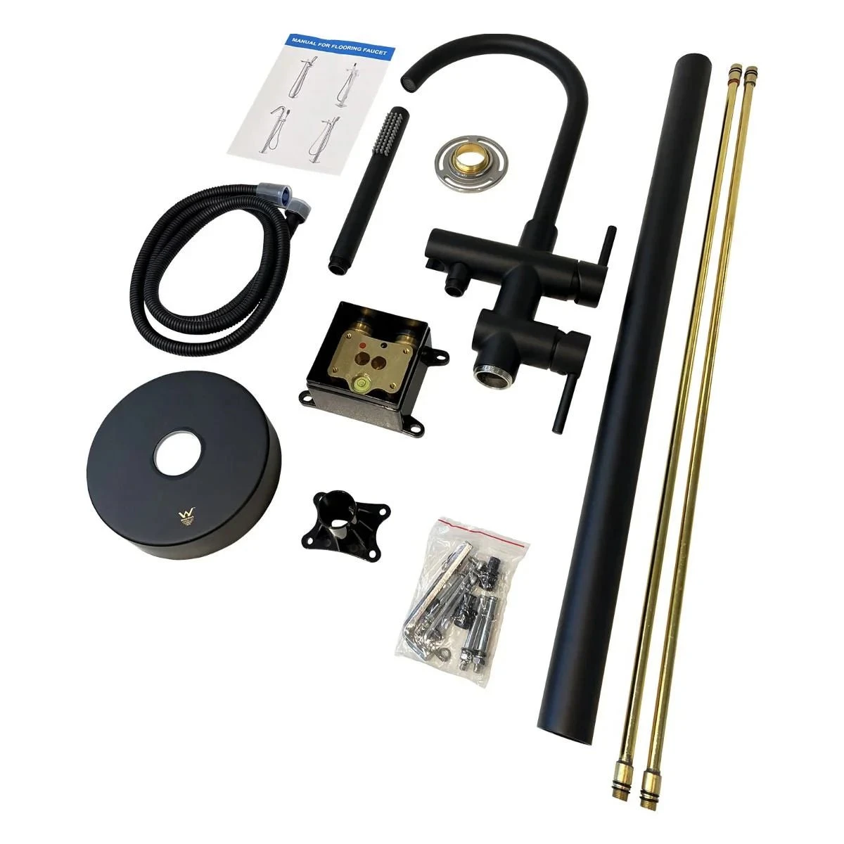 Round Gun Freestanding Bath Mixer With Handheld Shower | Aquaperla Round Gun Freestanding Bath Mixer With Handheld Shower | Aquaperla -HERA Bathware Sales round gun freestanding bath mixer with handheld shower aquaperlamatte blackfreestanding bath mixeraquaperla 145770