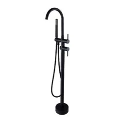 Round Gun Freestanding Bath Mixer With Handheld Shower | Aquaperla