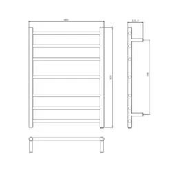 Round Matte Black Electric Heated Towel Rack 7 Bars -HERA Bathware Sales round matte black electric heated towel rack 7 barsaquaperla 650753