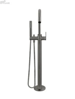 Round Paddle Freestanding Bath Spout And Hand Shower -HERA Bathware Sales round paddle freestanding bath spout and hand showergun metalfreestanding bath mixermeir 443507