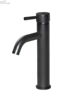 Round Tall Basin Mixer Curved | Meir 11 Round Tall Basin Mixer Curved | Meir -HERA Bathware Sales round tall basin mixer curved meirmatte blacktapwaremeir 505929