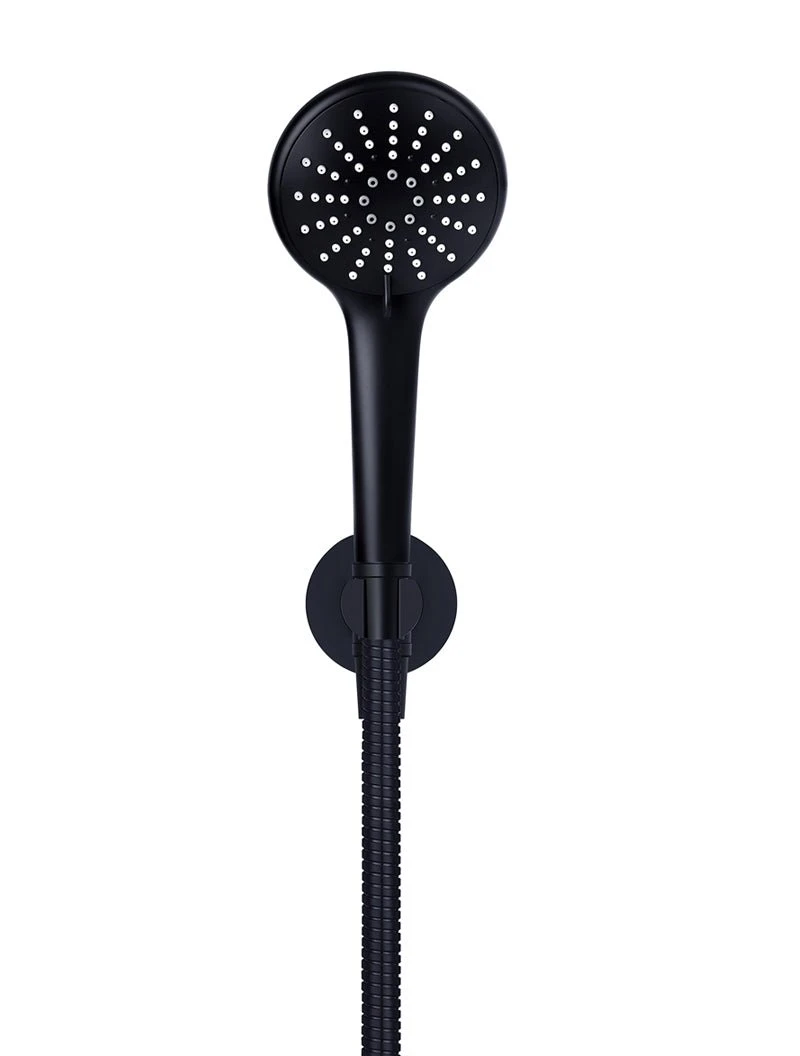 Round Three Function Hand Shower on Fixed Bracket Round Three Function Hand Shower On Fixed Bracket -HERA Bathware Sales round three function hand shower on fixed bracketmatte blacktapwaremeir 381548