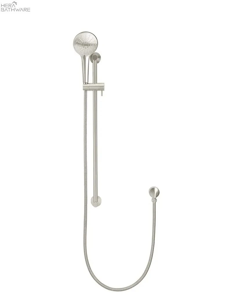 Round Three Function Hand Shower on Rail Column Round Three Function Hand Shower On Rail Column -HERA Bathware Sales round three function hand shower on rail columnbrushed nickelshower railsmeir 587135