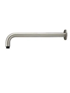Round Wall Shower Arm 400mm 18 Round Wall Shower Arm 400mm -HERA Bathware Sales round wall shower arm 400mmbrushed nickelcurved shower armshower armmeir 855239