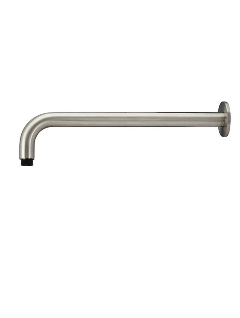 Round Wall Shower Arm 400mm Round Wall Shower Arm 400mm -HERA Bathware Sales round wall shower arm 400mmbrushed nickelcurved shower armshower armmeir 855239