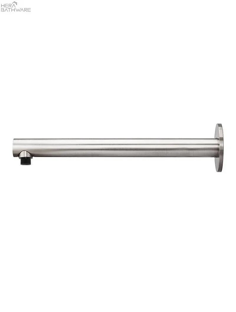 Round Wall Shower Arm 400mm Round Wall Shower Arm 400mm -HERA Bathware Sales round wall shower arm 400mmbrushed nickelstraight shower armshower armmeir 875499