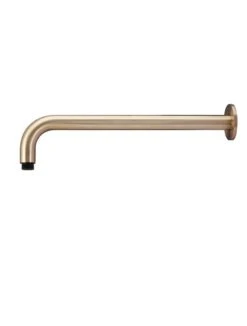 Round Wall Shower Arm 400mm 19 Round Wall Shower Arm 400mm -HERA Bathware Sales round wall shower arm 400mmchampagnecurved shower armshower armmeir 903704