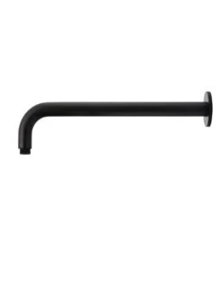 Round Wall Shower Arm 400mm 17 Round Wall Shower Arm 400mm -HERA Bathware Sales round wall shower arm 400mmmatte blackcurved shower armshower armmeir 602398