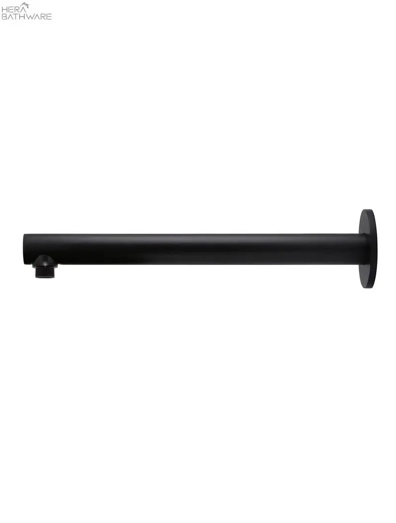 Round Wall Shower Arm 400mm Round Wall Shower Arm 400mm -HERA Bathware Sales round wall shower arm 400mmmatte blackstraight shower armshower armmeir 765647