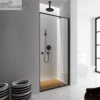 Semi-Framed Shower Screen - Olivia Pivot Door Front Only - 1950mm - Multiple Sizes -HERA Bathware Sales semi framed shower screen olivia pivot door front only 1950mm multiple sizes760 840mmblackshower screenbella vista 449752