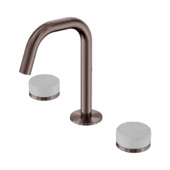 Serenity Basin Set Edge Spout -HERA Bathware Sales serenity basin set edge spoutbrushed bronzecarraraedge basin setnero tapware 714892