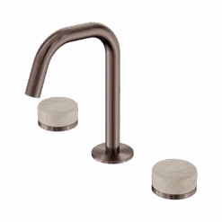 Serenity Basin Set Edge Spout -HERA Bathware Sales serenity basin set edge spoutbrushed bronzerome travertineedge basin setnero tapware 887794