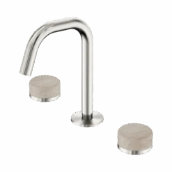 Serenity Basin Set Edge Spout -HERA Bathware Sales serenity basin set edge spoutbrushed nickelrome travertineedge basin setnero tapware 868032