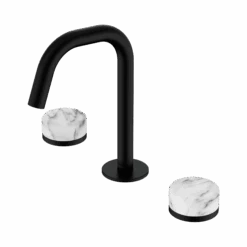 Serenity Basin Set Edge Spout -HERA Bathware Sales serenity basin set edge spoutmatte blackarabescato corchia 6 weeks lead timeedge basin setnero tapware 979350