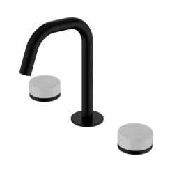 Serenity Basin Set Edge Spout -HERA Bathware Sales serenity basin set edge spoutmatte blackcarraraedge basin setnero tapware 695169