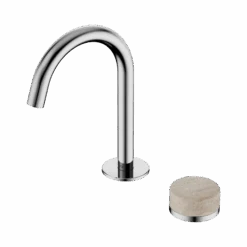 Serenity Progressive Basin Mixer Arc Spout -HERA Bathware Sales serenity progressive basin mixer arc spoutchromerome travertinebasin mixernero tapware 406640