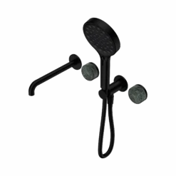Serenity Progressive Shower System With Spout And Serenity Hand Shower -HERA Bathware Sales serenity progressive shower system with spout and serenity hand showermatte blackarabesscato corchiashower systemnero tapware 474123