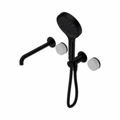 Serenity Progressive Shower System With Spout And Serenity Hand Shower -HERA Bathware Sales serenity progressive shower system with spout and serenity hand showermatte blackcarrarashower systemnero tapware 699912