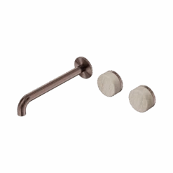 Serenity Wall Basin Set 220mm Offset Spout -HERA Bathware Sales serenity wall basin set 220mm offset spoutbrushed bronzerome travertinebasin setnero tapware 839255