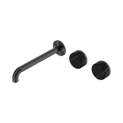 Serenity Wall Basin Set 220mm Offset Spout -HERA Bathware Sales serenity wall basin set 220mm offset spoutgun metalcarrarabasin setnero tapware 246539