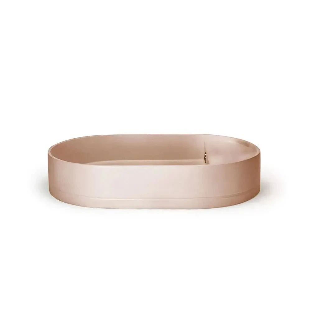 Shelf Oval Basin - Surface Mount (Without Taphole) Shelf Oval Basin - Surface Mount (Without Taphole) -HERA Bathware Sales shelf oval basin surface mount without tapholewithout overflowpastel peachnood co 759138