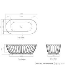 SHELL Gloss White Free Standing Bathtub -HERA Bathware Sales shell gloss white free standing bathtubgloss white1700mmbathtubotti 224887