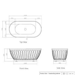 SHELL Gloss White Free Standing Bathtub -HERA Bathware Sales shell gloss white free standing bathtubgloss white1700mmbathtubotti 306896