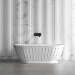 SHELL Matte White Free Standing Bathtub