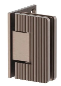 Shower Screen Hinge – Fluted – Glass To Wall -HERA Bathware Sales shower screen hinge fluted glass to walldusk bronzeshower hingebella vista 200039