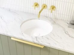 Undermount Ceramic Basin With Silksurface 20mm Top | Timberline -HERA Bathware Sales silksurface 20mm top only timberlineplain stone tops600mmstone top with undermounted basintimberline 271389