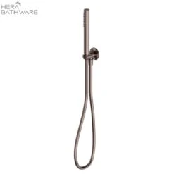SLIM SHOWER ON BRACKET 7 SLIM SHOWER ON BRACKET -HERA Bathware Sales slim shower on bracketbrushed bronzehand showernero tapware 382681