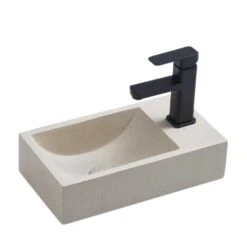 Spoleto - Wall Hung Concrete Basin -HERA Bathware Sales spoleto wall hung concrete basinleft hand tap holeburberry stoneabove counter basinbnk 319396