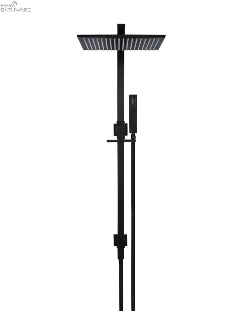 Square Combination Shower Rail - Matte Black Square Combination Shower Rail - Matte Black -HERA Bathware Sales square combination shower rail matte blackmatte blacktapwaremeir 537542