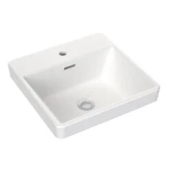 SQUARE INSET BASIN WITH TAP LANDING 400MM