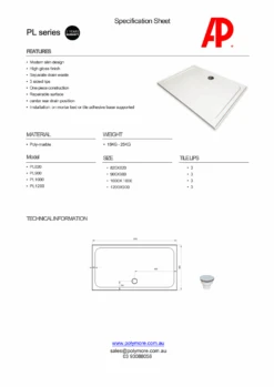Square Shower Base Polymarble 7 Square Shower Base Polymarble -HERA Bathware Sales square shower base polymarble820820mmslimshower basepolymore 705365