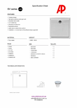 Square Shower Base Polymarble 8 Square Shower Base Polymarble -HERA Bathware Sales square shower base polymarble820820mmstandardshower basepolymore 507484