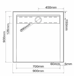 Square Shower Base - SMC With METAL GRATE 900/1200mm -HERA Bathware Sales square shower base smc with metal grate 9001200mm900900mmshower basepolymore 343915