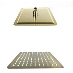 Stainless Square Shower Head 5 Stainless Square Shower Head -HERA Bathware Sales stainless square shower head250mmbrushed goldshower headbella vista 553053