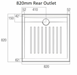 Stonelite™ Access (Anti-Slip) Shower Base | Stonelite™ -HERA Bathware Sales stonelite access anti slip shower base stonelitestainless steel820x820 rear outletshower basestonelite 116390