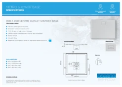 Stonelite™ Metro Shower Base | Stonelite™ -HERA Bathware Sales stonelite metro shower base stonelite900x900 centre outletshower basestonelite 238078