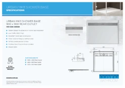 Stonelite™ Urban MKII Shower Base | Stonelite™ -HERA Bathware Sales stonelite urban mkii shower base stonelite900x900 rear outletshower basestonelite 817174
