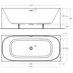 Studio Bath Tub Freestanding | Oceano -HERA Bathware Sales studio bath tub freestanding oceanofreestanding1400mmbathtuboceano 750857